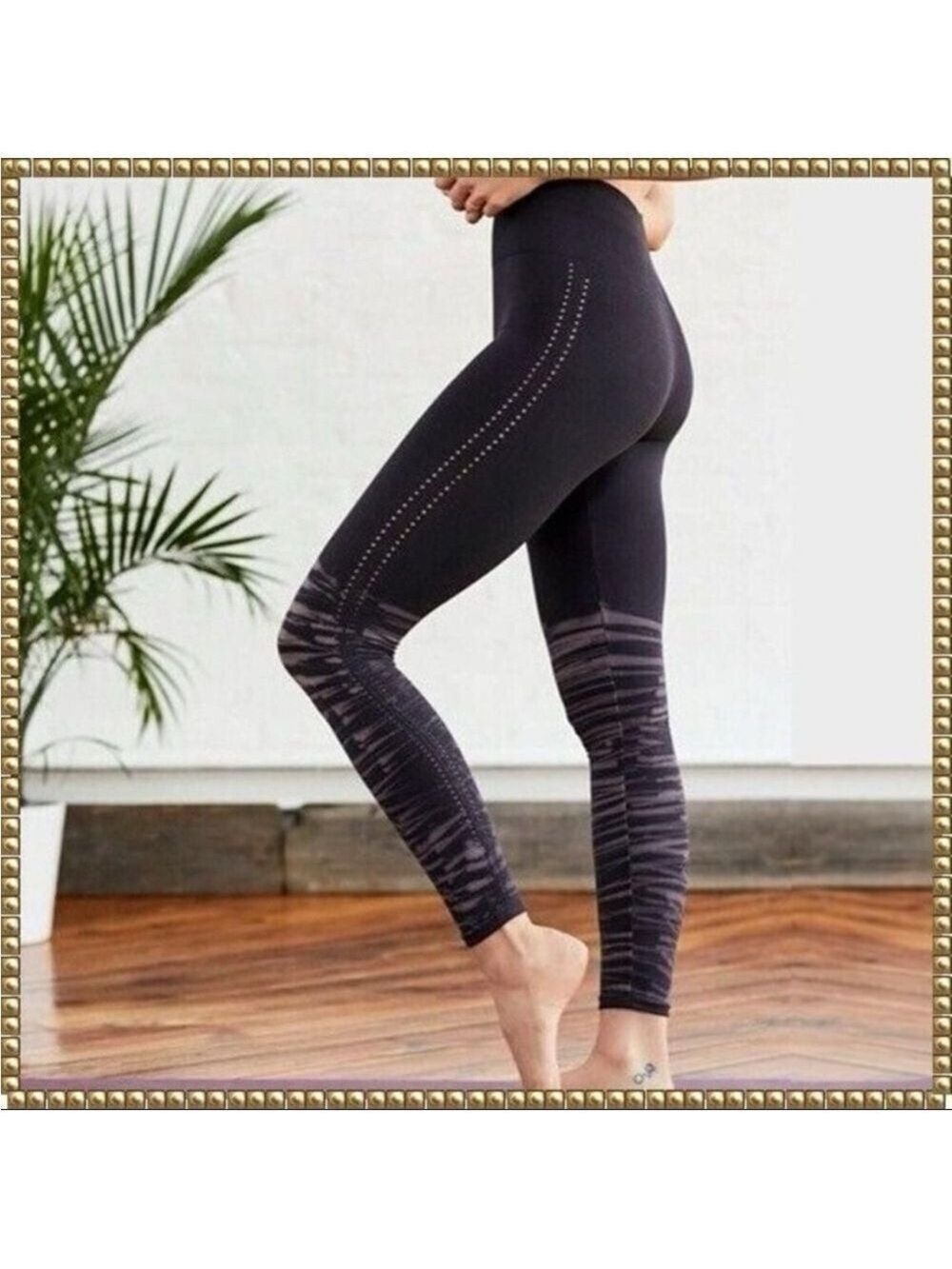 Free People Movement Black Pink Tan Tie Dye Yoga Leggings XS S